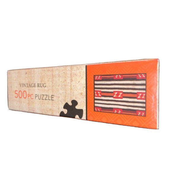 J Alexander Rustic Silver 500 Piece Puzzle Vintage Rug Navajo Age 14+ NEW Sealed - Picture 2 of 4